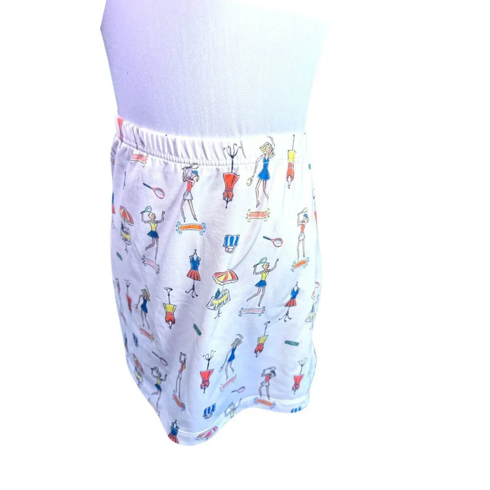 Tail Womens Tennis Skirt Colorful Cartoon Print Pull-On Elastic Waist - Picture 3 of 8